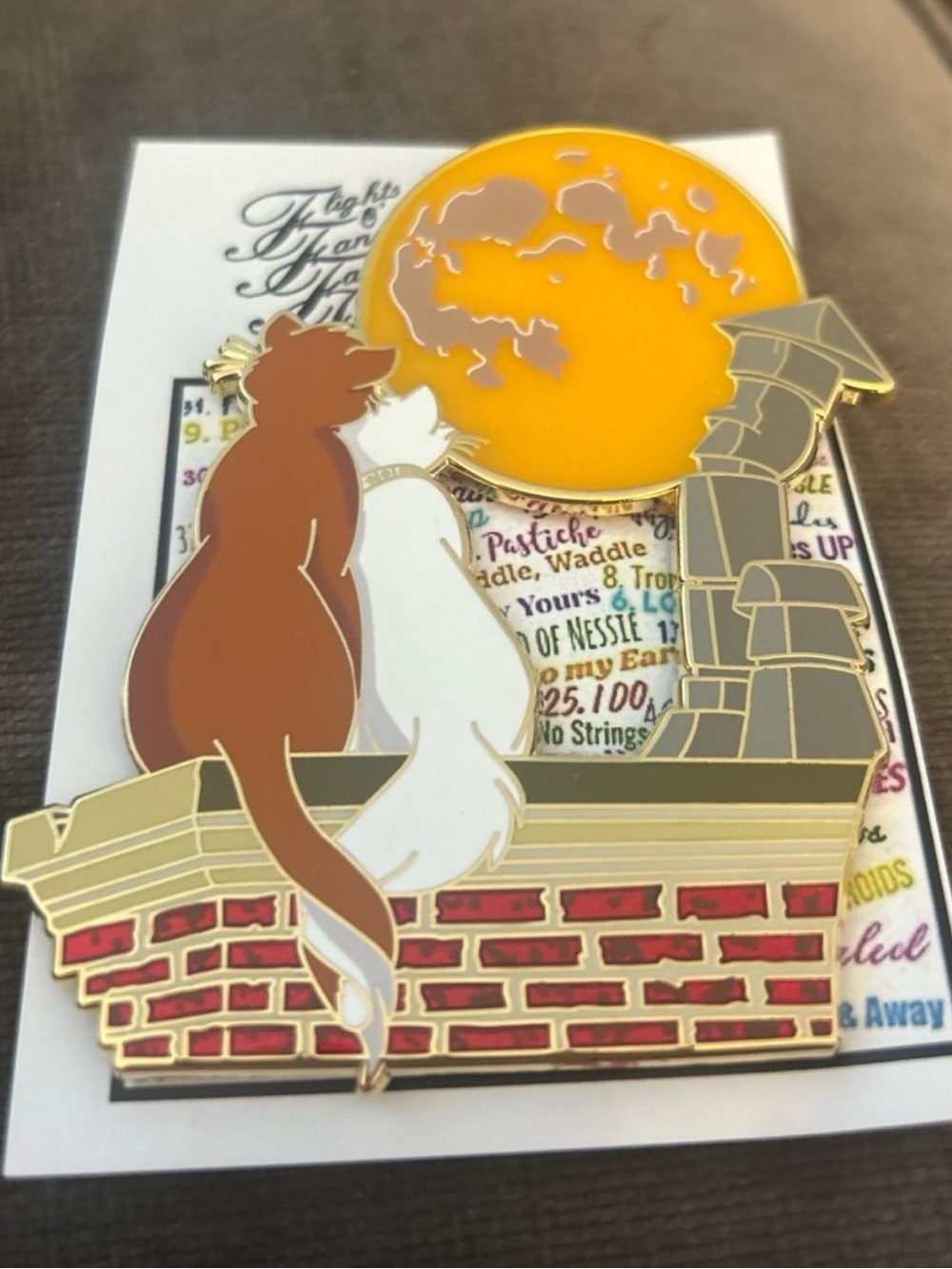 Disney the Aristocats duchess and Thomas O’Malley jumbo fantasy pin
